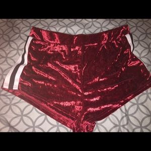 Red velvet shorts